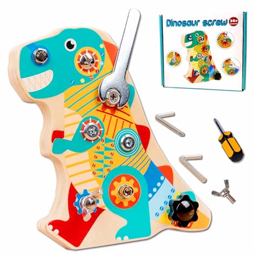 Dr. MUYA Montessori Spielzeug, Holz Schraubbrett für Kinder 3 4 5 Jahre, Dinosaurier Kinderspielzeug, Schraubendreher Motorikspielzeug, Lernspielzeug, Geschenke für Jungen Dr. MUYA Montessori Spielzeug, Holz Schraubbrett für Kinder 3 4 5 Jahre, Dinosaurier Kinderspielzeug, Schraubendreher Motorikspielzeug, Lernspielzeug, Geschenke für Jungen von Dr. MUYA