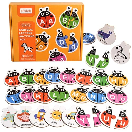 Dr.MUYA® Montessori Spielzeug 3 4 5 6 Jahre, Buchstaben Spiel, Lernspiele ab 3 Jahre, Holzspielzeug, Motorikspielzeug, Feinmotorik, Hand-Auge-Koordination, Geschenk 3-6 Jahre Kinder Junge Mädchen von Dr. MUYA