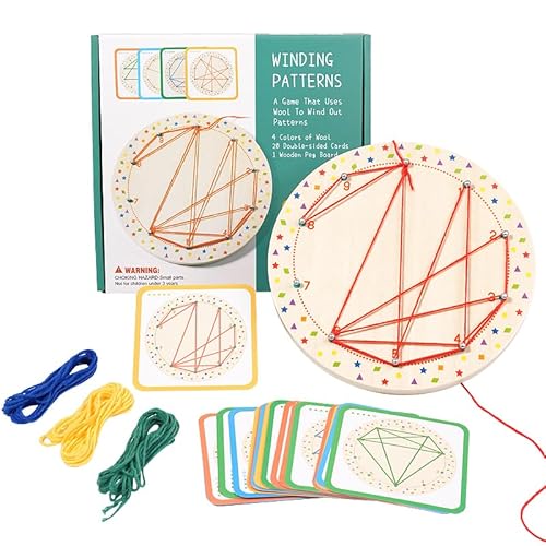 Dr.MUYA® Montessori Spielzeug 3 4 5 Jahre, Geobrett, Spiele ab 3 Jahre, Motorikspielzeug, Feinmotorik, Kinderspielzeug, Lernspiel, Geschenk 3-5 Jahre Kinder Junge Mädchen von Dr. MUYA