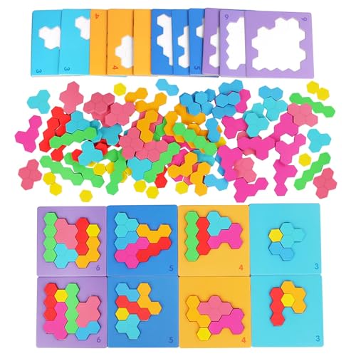 Dr. MUYA® Montessori Spielzeug 3 4 5 Jahre, Tangram, Puzzle, Kinderspiele ab 3 Jahre, Lernspiele ab 4 Jahre, Holzspielzeug ab 3 Jahre, Geschenk 3–5 Jahre Kinder Junge Mädchen von Dr. MUYA