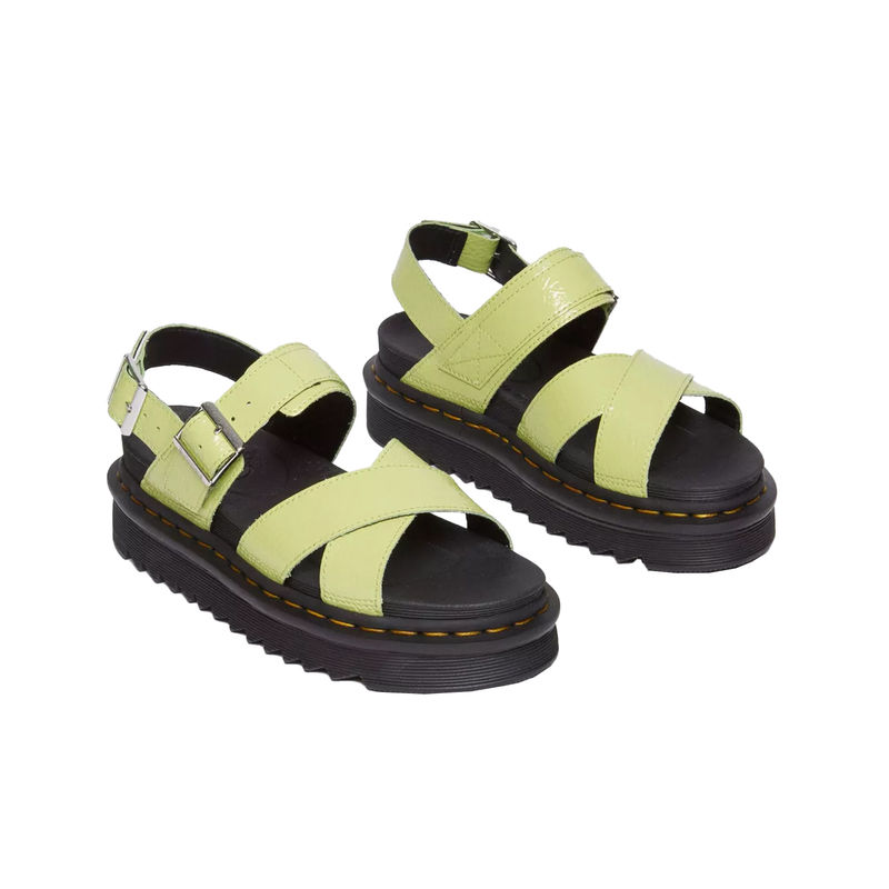 Riemensandalen VOSS II DISTRESSED PATENT in lime green von Dr. Martens