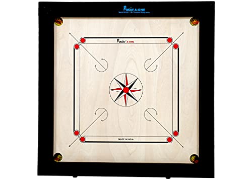 Precise Prof Carrom - AMA-One 8 mm - 12 kg. Turnier Brett - India handgefertigt - Turnier Wettkampf - Komplett mit Steinen, Striker in Tasche - Top Qualitate Precise Prof Carrom - AMA-One 8 mm - 12 kg. Turnier Brett - India handgefertigt - Turnier Wettkampf - Komplett mit Steinen, Striker in Tasche - Top Qualitate von Dr. Sport