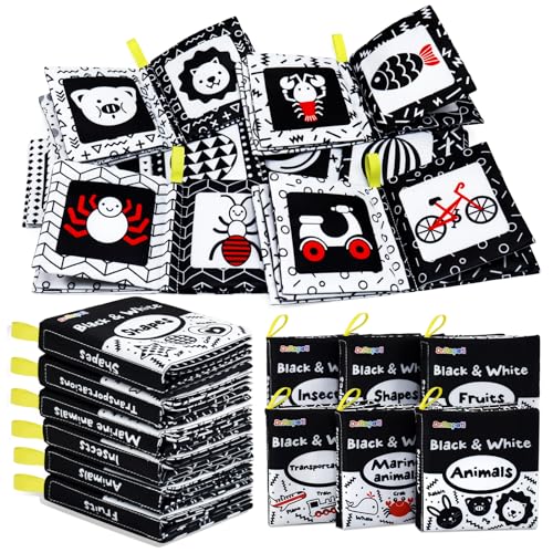Dr.Rapeti 6 Stück Stoffbuch für Babys, Schwarz Weiß Kontrast Stoffbuch, Soft Babybücher, Hohe Kontraste Stoffbücher, Babyspielzeug Weiches Buch(Englisch) Dr.Rapeti 6 Stück Stoffbuch für Babys, Schwarz Weiß Kontrast Stoffbuch, Soft Babybücher, Hohe Kontraste Stoffbücher, Babyspielzeug Weiches Buch(Englisch) von Dr.Rapeti