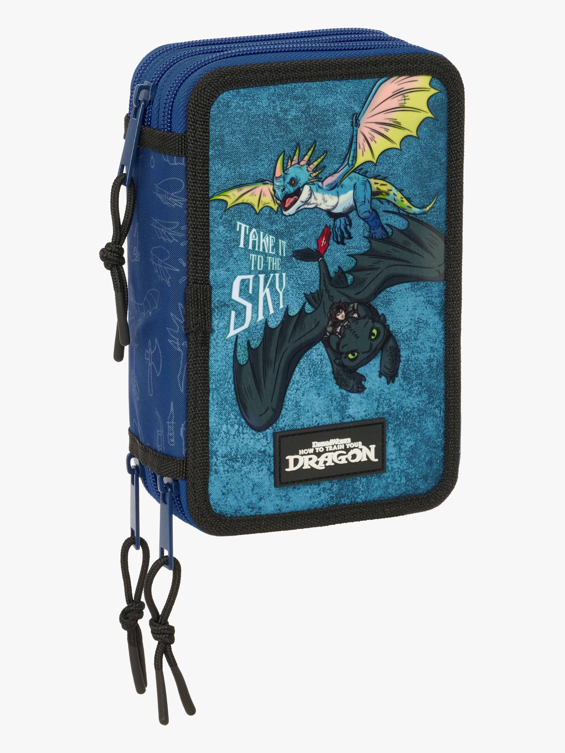 Drachenzähmen leicht gemacht  Gefüllt Dreifach-Federmäppchen 37 Teile, Blau von Drachenzähmen leicht gemacht