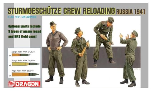 Dragon Models 1:35 Sturmgeschütz Crew Rel. 4 Stk. Modellbaukit, Kunststoff, Realistisch, Militär, Erwachsener, Klein, Unmontiert, Montage und Lackierung erforderlich, Ca. 5,1 cm hoch von Dragon Models