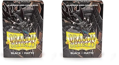 Dragon Shield ART11102 Black (60) Nein Matte Japanese Size Sleeves 60pk (Packung mit 2) von Dragon Shield