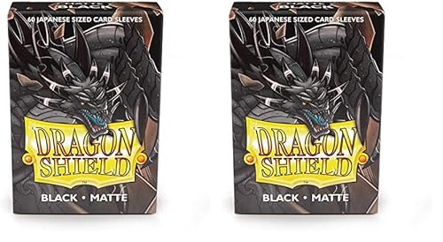 Dragon Shield ART11102 Black (60) Nein Matte Japanese Size Sleeves 60pk (Packung mit 2) von Dragon Shield