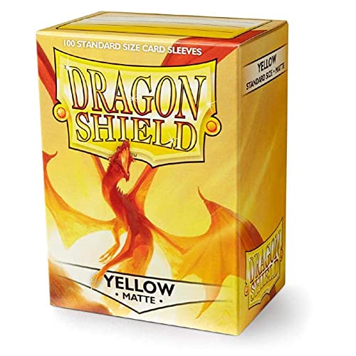 Dragon Shield Matte, Gelb / Yellow 100 Stück Kartenfolien Kartenhüllen Sleeves - für Sammelkarten wie Pokemon Magic - Standardgröße von Dragon Shield