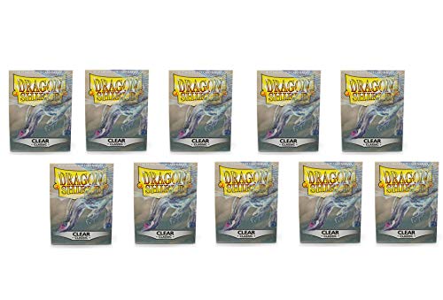 Dragon Shield Kartenhüllen, Standardgröße, 100 Karat, transparent, 10 Packungen von Dragon Shield