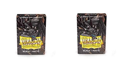 Dragon Shield Kartenhüllen, matt, japanisch, Schwarz, 60 Karat, 2 Packungen von Dragon Shield