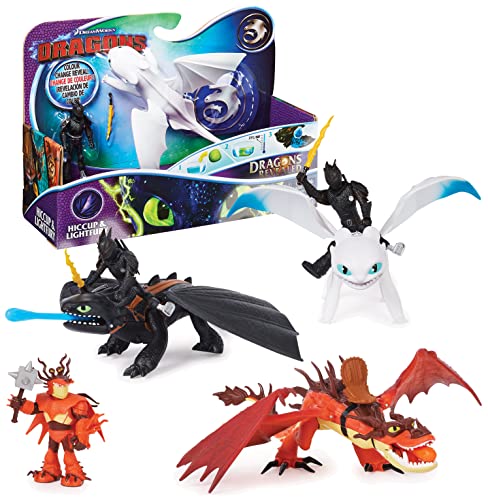 DreamWorks Dragons, Hiccup & Toothless, Dragon & Vikings (Drache und Reiter) mit Farbwechsel-Effekt, verschiedene Ausführungen, Zufallsauswahl, ab 4 Jahren von Dragons