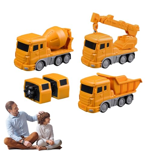 Dranng Baufahrzeuge Spielzeug | 8Stk Zusammengebauter Mini Engineering Transformationsroboter, Dumper Bulldozer Muldenkipper, Kreatives Zusammengebautes Robotik Autospielzeug von Dranng