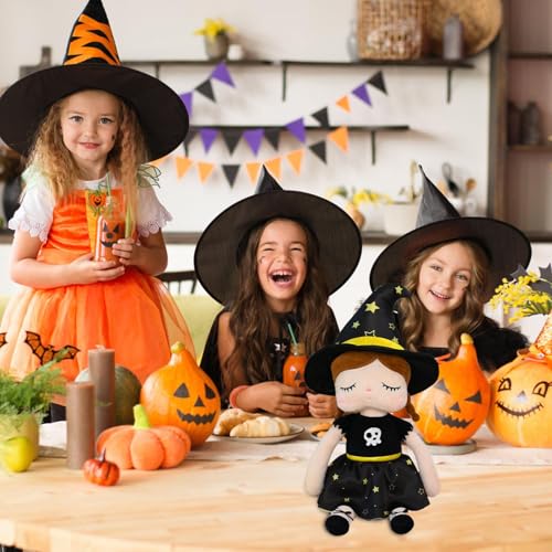 Dranng Halloween Plüschtier - Cartoon Hexenmädchen Plüschtier,Weiche Figuren Für Kinder Zuhause Reise Indoor Spielzeit Dekoration von Dranng