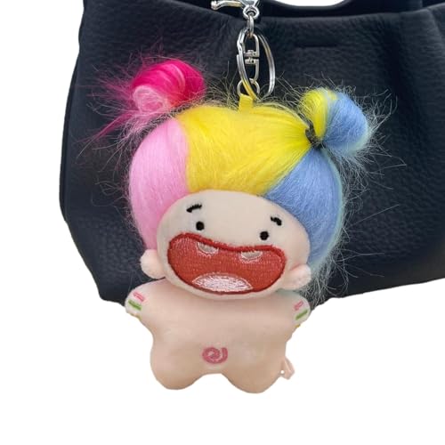 Dranng Nettes Plüschspielzeug, einzigartiges Plüschspielzeug, Buntes Haar kreatives exquisites weicher Schlüsselbund, Plüsch gefüllte Tier lustige Puppenanhängertasche, Wohnkultur, Mädchen im Alter Dranng Nettes Plüschspielzeug, einzigartiges Plüschspielzeug, Buntes Haar kreatives exquisites weicher Schlüsselbund, Plüsch gefüllte Tier lustige Puppenanhängertasche, Wohnkultur, Mädchen im Alter von Dranng