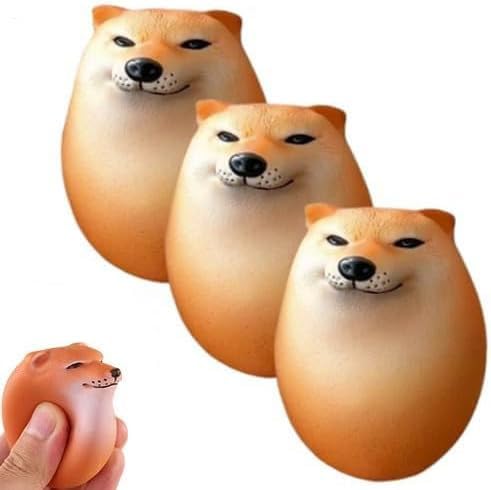 Shibako Hund Squishy Ei,3Stücke Shibako Dog Egg Quethy Zappet Toys | Shiba -Tiere Dekompression Spielzeug | Netter Welpe Kneifen Sensorisches Spielzeug Für Kinder Und Erwachsene,Lustige Geschenke von Dranng