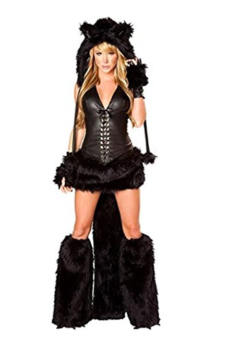 Drasawee Frauenkostüm, schwarze Katze, Halloween-Kostüm, Dämonen-Outfit von Drasawee