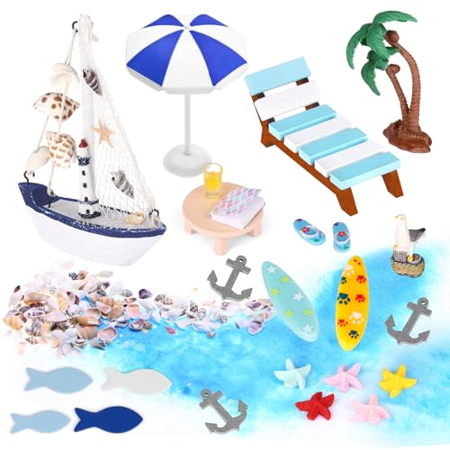 Strand-Mikrolandschaft Mini-Stranddekorationen Miniatur Dekoration Mini Liegestuhl Deko Strand-Mikrolandschaft Mini-Stranddekorationen Miniatur Dekoration Mini Liegestuhl Deko von Draupnir