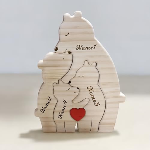 Drawelry Personalisierte Bär Statue Holzpuzzle mit 2-9 Namen Gravur Dekoration Holz Handwerk Bären Familien Skulptur Puzzle Deko Ornament Weihnachte Geburtstag Geschenk für Familie Freunde Paare (A15) Drawelry Personalisierte Bär Statue Holzpuzzle mit 2-9 Namen Gravur Dekoration Holz Handwerk Bären Familien Skulptur Puzzle Deko Ornament Weihnachte Geburtstag Geschenk für Familie Freunde Paare (A15) von Drawelry