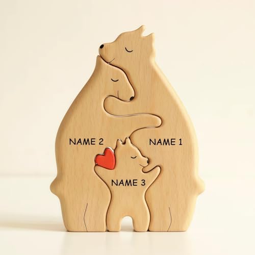 Drawelry Personalisierte Bär Statue Holzpuzzle mit 2-9 Namen Gravur Dekoration Holz Handwerk Bären Familien Skulptur Puzzle Deko Ornament Weihnachte Geburtstag Geschenk für Familie Freunde Paare (A14) Drawelry Personalisierte Bär Statue Holzpuzzle mit 2-9 Namen Gravur Dekoration Holz Handwerk Bären Familien Skulptur Puzzle Deko Ornament Weihnachte Geburtstag Geschenk für Familie Freunde Paare (A14) von Drawelry
