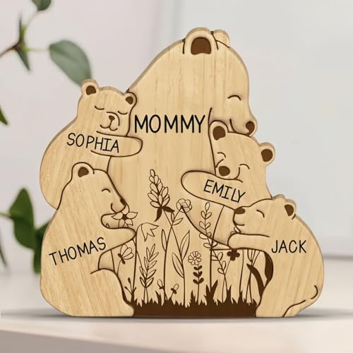 Drawelry Personalisierte Bär Statue Holzpuzzle mit 2-9 Namen Gravur Dekoration Holz Handwerk Bären Familien Skulptur Puzzle Deko Ornament Weihnachte Geburtstag Geschenk für Familie Freunde Paare (A11) Drawelry Personalisierte Bär Statue Holzpuzzle mit 2-9 Namen Gravur Dekoration Holz Handwerk Bären Familien Skulptur Puzzle Deko Ornament Weihnachte Geburtstag Geschenk für Familie Freunde Paare (A11) von Drawelry