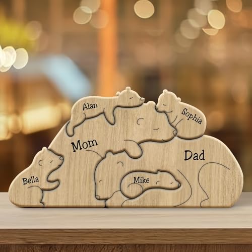 Drawelry Personalisierte Bär Statue Holzpuzzle mit 2-9 Namen Gravur Dekoration Holz Handwerk Bären Familien Skulptur Puzzle Deko Ornament Weihnachte Geburtstag Geschenk für Familie Freunde Paare (A12) Drawelry Personalisierte Bär Statue Holzpuzzle mit 2-9 Namen Gravur Dekoration Holz Handwerk Bären Familien Skulptur Puzzle Deko Ornament Weihnachte Geburtstag Geschenk für Familie Freunde Paare (A12) von Drawelry