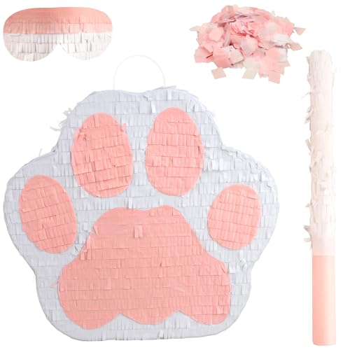 Piñata-Set mit Hundepfote, rosa Welpenpfote, mit Augenbinde, Fledermaus, Konfetti, für Babypartys, Haustier-Party-Dekorationen Piñata-Set mit Hundepfote, rosa Welpenpfote, mit Augenbinde, Fledermaus, Konfetti, für Babypartys, Haustier-Party-Dekorationen von Drayear