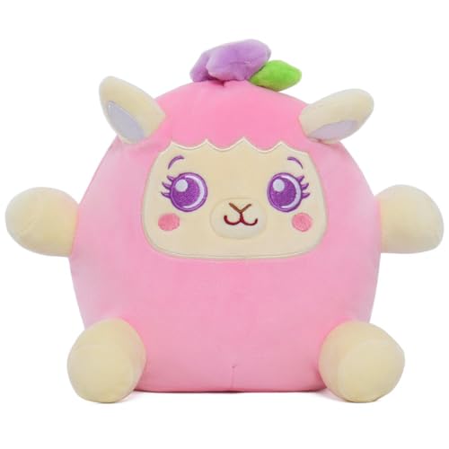 Dream Beams Shelly (Schaf) süßes, kuscheliges, weiches Plüschtier, Squishy Kuscheltier, Glow in The Dark Elemente, einfach waschbar, Größe: 18cm, für Kinder und Jugendliche ab 0 Jahre von Dream Beams