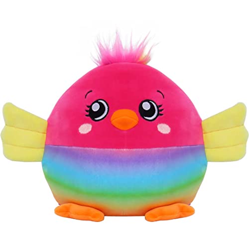 Dream Beams Freya (Papagei) süßes, kuscheliges, weiches Plüschtier, Squishy Kuscheltier, Glow in The Dark Elemente, einfach waschbar, Größe: 18cm, für Kinder und Jugendliche ab 0 Jahre von Dream Beams