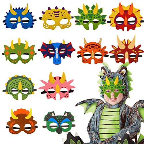 12 Stück Dinosaurier Maske, Dino Geburtstag Deko, Masken Mit Elastischen Seil für Cosplay Kinder Dino-Geburtstagsparty, Kostüm Party Rollenspiel Maske, Kinder Dino Masken Junge und Mädchen 12 Stück Dinosaurier Maske, Dino Geburtstag Deko, Masken Mit Elastischen Seil für Cosplay Kinder Dino-Geburtstagsparty, Kostüm Party Rollenspiel Maske, Kinder Dino Masken Junge und Mädchen von Dream HorseX