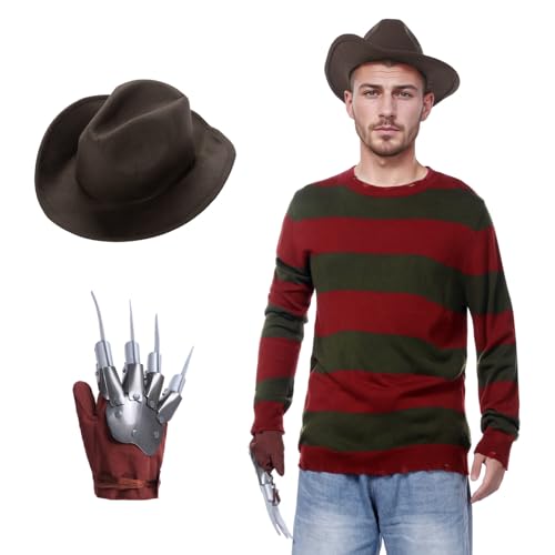 DreamJ Killer-Kostüm für Erwachsene, Herren, mit Hut, 3-teilig, Größe L von DreamJ