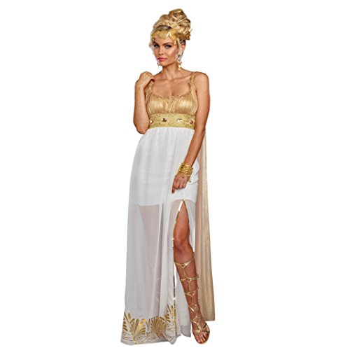 Dreamgirl Damen Kostüm Athena Kleid weiß-Gold Griechin Fasching Römerin Karneval (L) von Dreamgirl