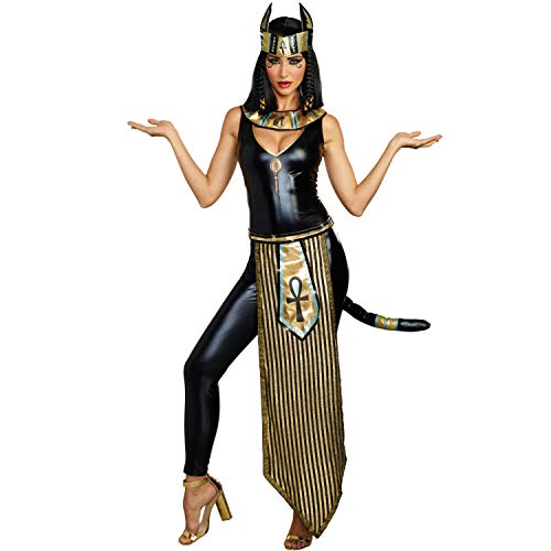 Dreamgirl Damen Kostüm ägyptische Göttin Bastet Katzen-Göttin Katze Göttin Fasching (L) von Dreamgirl