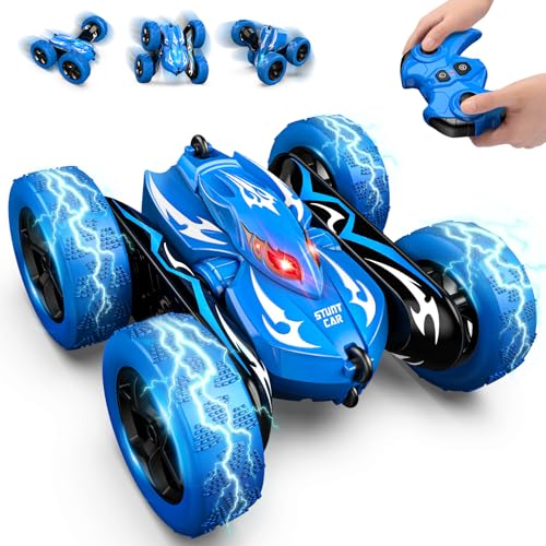 Dreamlandia Ferngesteuertes Auto Spielzeug ab 3-9 Jahre Junge, 2,4GHz RC Auto, 360° Doppelseitig, Auto mit Fernbedienung, LED Blinken, 4WD Monstertruck Ferngesteuert Geschenk Junge 3-12 Jahre Kinder von Dreamlandia