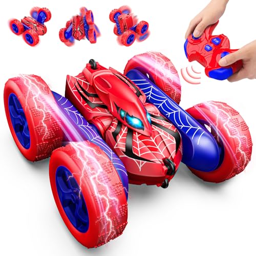 Dreamlandia Ferngesteuertes Auto 3 4 5 6 7 8 9 10 Jahre, 2.4 GHz RC Auto Spielzeug mit LED Licht & 360° Flip, Monstertruck für Junge Outdoor Spielzeug für Garten, Geburtstags Geschenk Ostern Kinder von Dreamlandia
