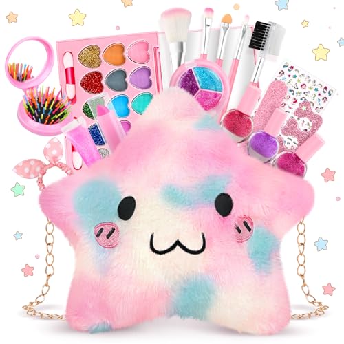 Dreamon Kinderschminke Set Mädchen, Waschbar Kinder Schminke Schminkkoffer Spielzeug, Kinder Make Up Set Halloween Weihnachts Geburtstags Geschenke für Mädchen 3 4 5 6 7 8 9 10 Jahre von Dreamon