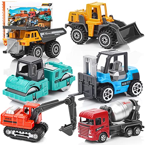 Dreamon Baustellen Fahrzeuge Metall Kunststoff Bagger,Baufahrzeuge Spielzeug Auto (Mehrfarbig) von Dreamon