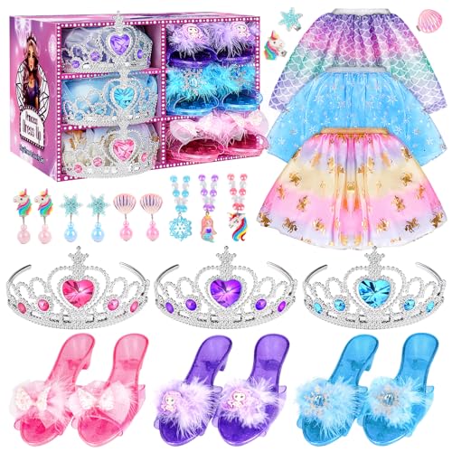 Dreamon Prinzessin Schuhe Mädchen, Stöckelschuhe Kinder Prinzessinnen Schuhe Kostüm Kinder Faschingskostüme Spielzubehör Weihnachten Geschenk Für 3 4 5 6 Jahre von Dreamon