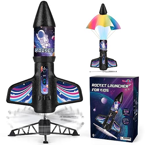 Dreamon Raketen Spielzeug für Kinder mit Fallschirm LED-Licht Motorisierte Rocket Outdoor Spielzeug Draußen Geschenke für Kinder 6 7 8 9 Jahren von Dreamon