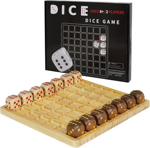 Dreamplay Gifts Battle Dice Games Thickened Unique Solid Wood Coffee Table Games Tilt Jump Dice Best 2 Player Board Games 2 Player Bar Games Indoor Tabletop Games (Log) von Dreamplay Gifts