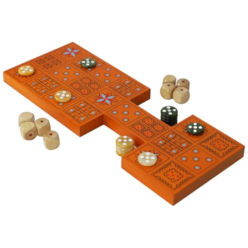 Dreamplay Gifts Ur Board Game Ancient Royal Game of Ur Handmade Strategy Board Games for Adults Tabletop Game Unique 2 Player Wooden Quality Solid Wood Beautifully Designed (red Peach) von Dreamplay Gifts