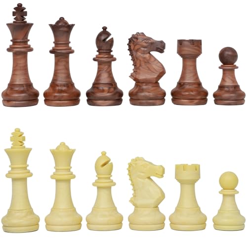Dreamplay Gifts Luxury Staunton Chess Pieces Only 32 Chessmen Pieces Replacement of Missing Pieces Weighted Tournament Chess Pieces for Chess Set with Exquisite Grain 2.9 Inches King von Dreamplay Gifts