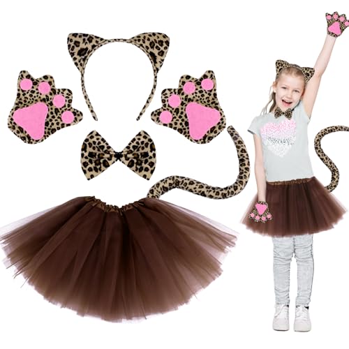 Dreamtop Leoparden kostüm Kinder Tutu Rock mit Leoparden Ohren Haarreif Schwanz Krawatte Handschuhe Dschungel kostüm Tierkostüm Set für Karne Dreamtop Leoparden kostüm Kinder Tutu Rock mit Leoparden Ohren Haarreif Schwanz Krawatte Handschuhe Dschungel kostüm Tierkostüm Set für Karne von Dreamtop