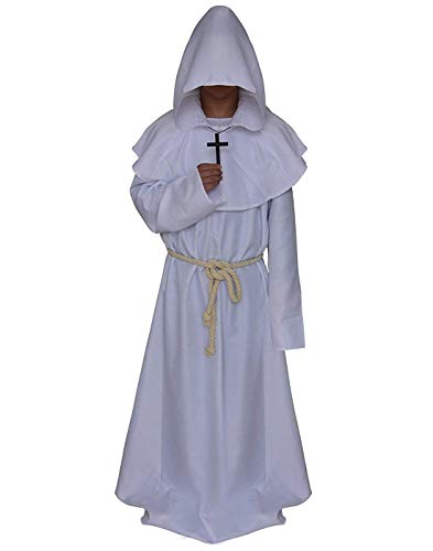 Dreamture Friar Mittelalter Mönch Renaissance Priester Robe Kostüm Cosplay - Weiß - Large Dreamture Friar Mittelalter Mönch Renaissance Priester Robe Kostüm Cosplay - Weiß - Large von Dreamture