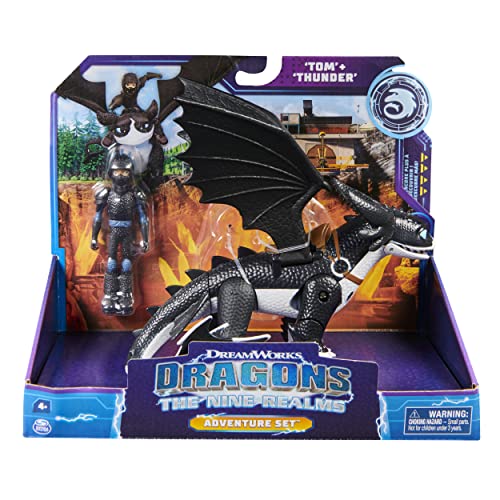 Dreamworks Dragons „Die 9 Welten“ - Adventure Set mit Drache und Reiter Figur, Tom und Thunder, für Kinder ab 4 Jahren von Dreamworks Dragons