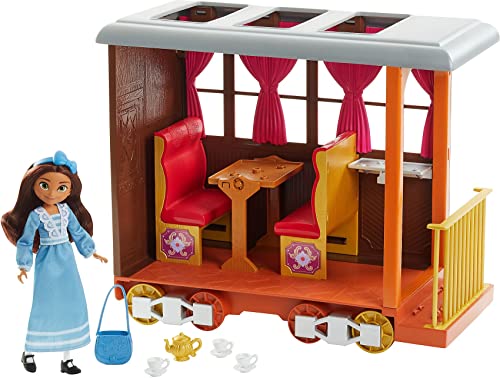 Dreamworks Spirit GXF55 - frei und ungezähmt" Zug-Abenteuer Spielset, Puppe Lucky (18cm) & Pferd Spirit (20cm), Zug mit rollenden Rädern, Speisezubehör, Spielzeug Geschenk ab 3 Jahren von Dreamworks Spirit