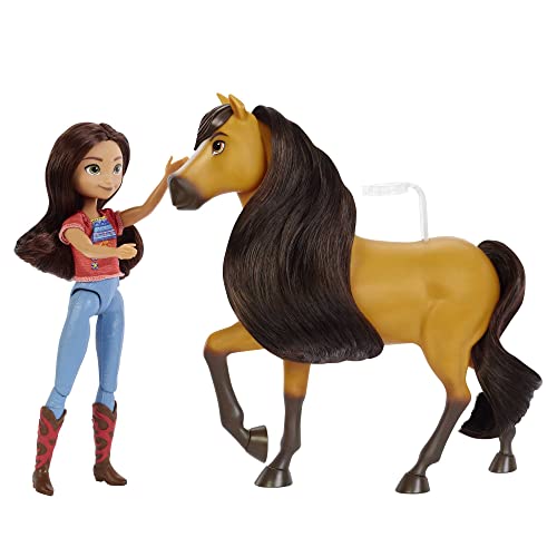 Spirit Lucky Doll & Horse - Doll with 7 Movable Joints & Horse with Soft Mane & Tail - Includes Treats & Brush - 7' Doll, 8' Horse - Gift for Kids 3+ von Dreamworks Spirit