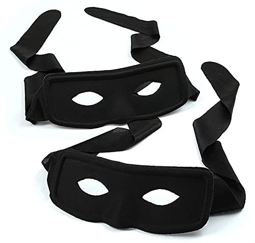 Dreamzfit - 2 Stück Schwarze Bandit Zorro Augenmaske Bandit für Erwachsene und Kinder Weihnachten Halloween Superheld Maskerade Kostüm Party Verkleidung Dreamzfit - 2 Stück Schwarze Bandit Zorro Augenmaske Bandit für Erwachsene und Kinder Weihnachten Halloween Superheld Maskerade Kostüm Party Verkleidung von Dreamzfit