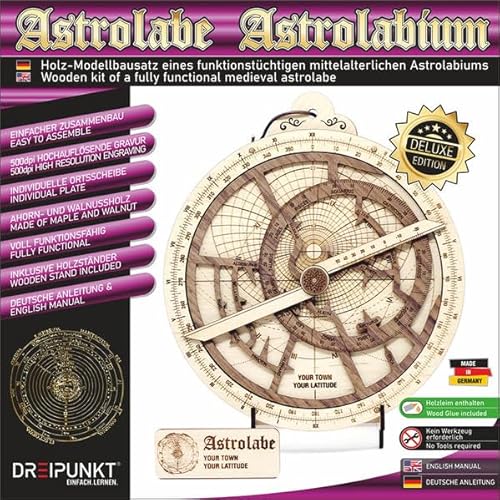 Dreipunkt Verlag Bausatz Astrolabium Deluxe Edition: Edelholz-Modellbausatz eines Astrolabiums von Dreipunkt Verlag