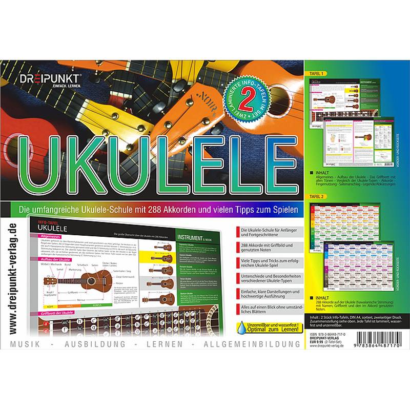 Info-Tafel-Set Ukulele von Dreipunkt Verlag