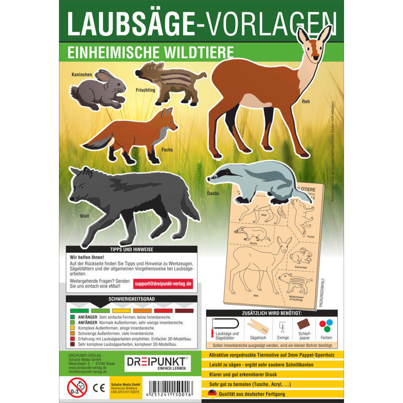 Laubsäge-Vorlagen / Laubsäge-Vorlagen Einheimische Wildtiere von Dreipunkt Verlag